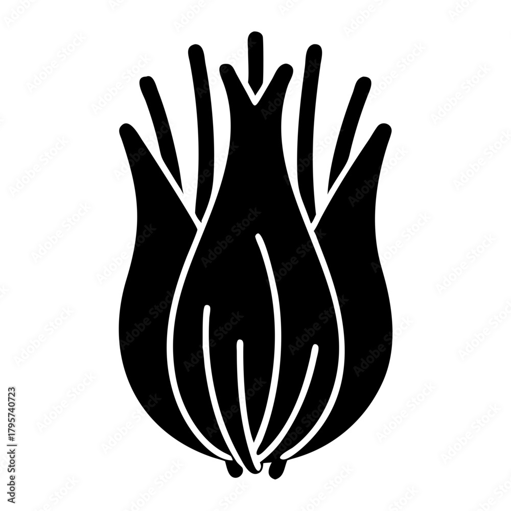 Obraz premium Black silhouette of an onion icon
