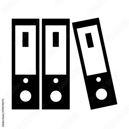 Three binders standing on a shelf icon