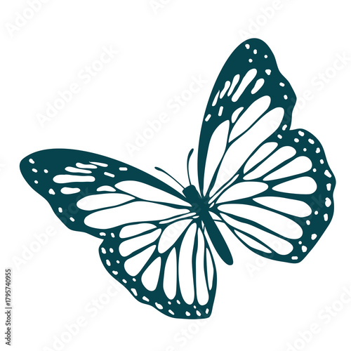 butter flay tattoo design. Vector illustration