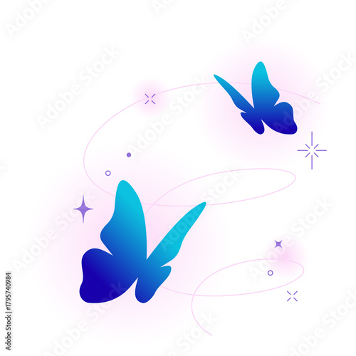 butter flay tattoo design. Vector illustration