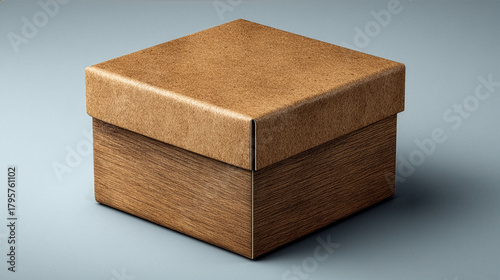 Maqueta de caja con espacio para etiquetas o rótulos. 