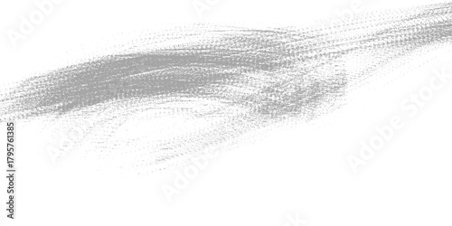 Grungy grey paint brush stroke texture isolated on clean white background