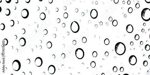 Tableau sur toile Water droplets on clear glass, abstract clean pure white background design