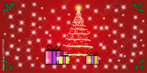 Special design of a Christmas tree with stars