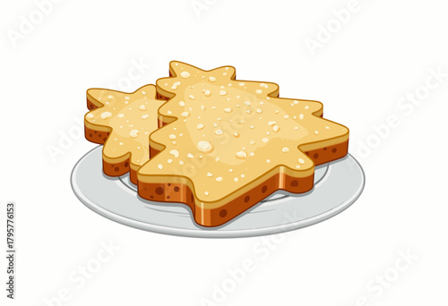 Deliciously Crunchy Star-Shaped Cookies on a Ceramic Plate Perfect for Holiday Gatherings and Festive Celebrations