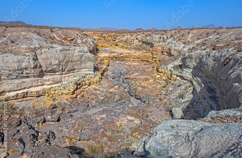 Ancient Lava Flow in a Tufa Canyon