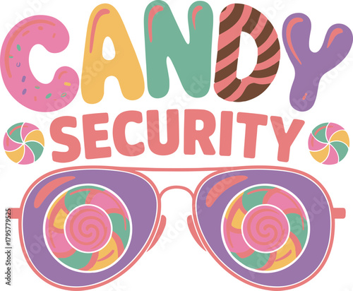 Candy Security Sunglasses SVG,Candyland Birthday Lover Svg, Candy Security Svg