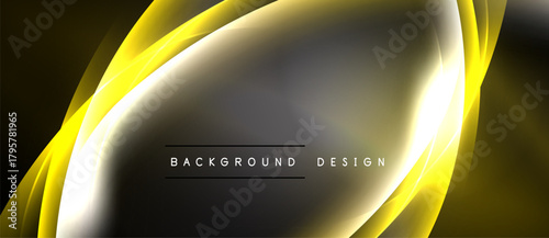 Abstract yellow, gray design. Smooth curves create dynamic flow. Modern background suitable for presentations, websites. Elegant, simple.