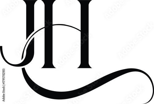 JH alphabet letter logo and monogram logo design