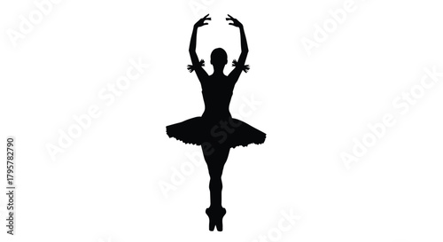 Silhouette ballerina performing graceful pose dancer