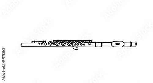 Silver flute musical instrument woodwind