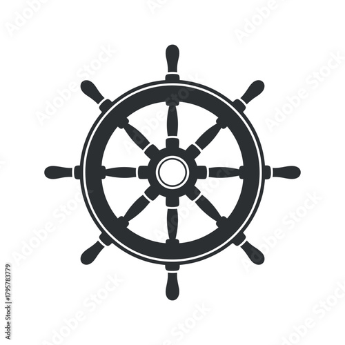 Ship steering wheel illustration isolated on transparent background