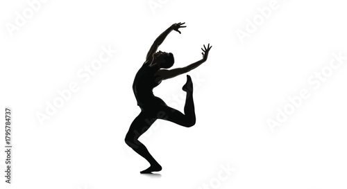 Black dancer in graceful pose ballet silhouette