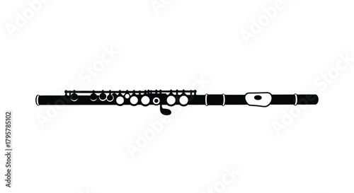 Black flute musical instrument woodwind