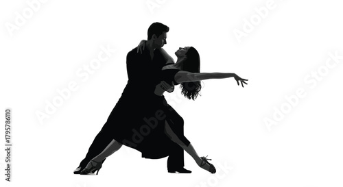 Couple dancing tango ballroom movement