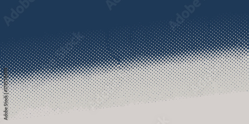 Halftone pattern fading from dark blue to light gray with a diagonal gradient across the surface