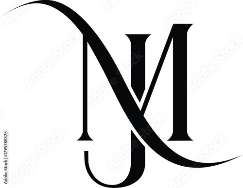 JM, MJ alphabet letter logo and monogram logo design