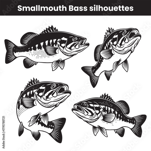 Smallmouth Bass silhouettes