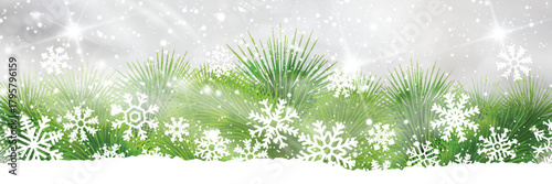 Beautiful Winter Background with Falling Snowflakes and Cold Seasonal Atmosphere