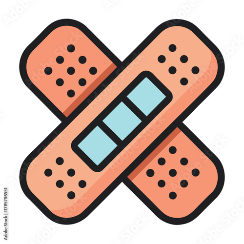 Crossed Band-Aids Illustration