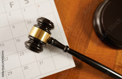 Judge Gavel On A Calendar Page Law Justice And Time Concept