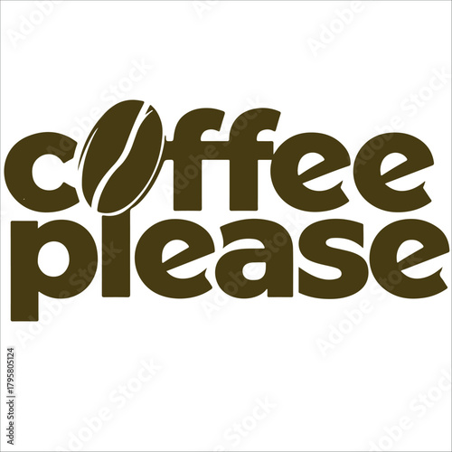 Coffee please vector simple text