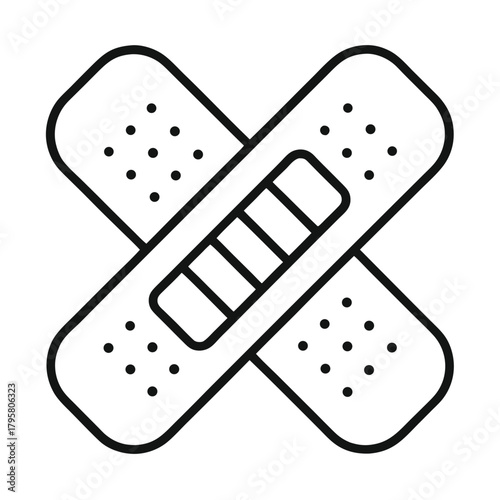 Crossed Band-Aids Illustration
