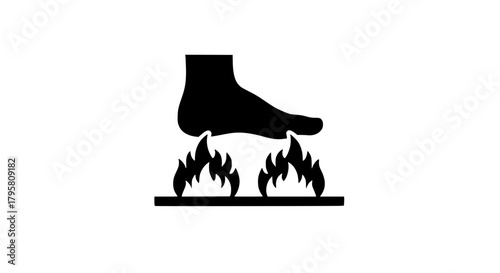 Burning step black white icon 
