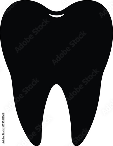 Human Tooth Silhouette Vector
