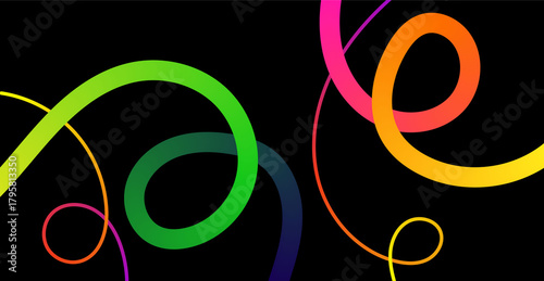 Abstract Color Lines Pattern. Gradient Curve Shape Ribbon Background. Vector Party Graphic Design. Gradient Color Wave Lines. jpg