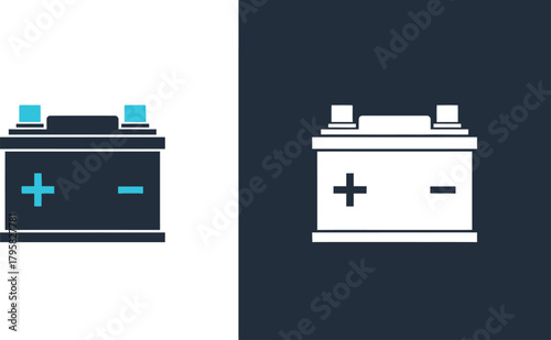 Electric car battery power icon. Energy and charging symbol vector illustration 
