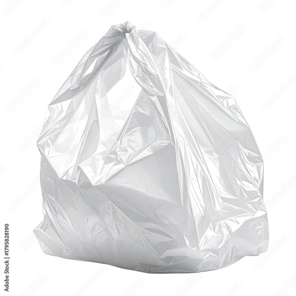 Obraz premium Plastic bag filled with unknown items on a black background