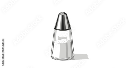 Captivating Close-Up of a Classic Glass Salt Shaker on a Kitchen Countertop, Food Photography, Modern Culinary Environment