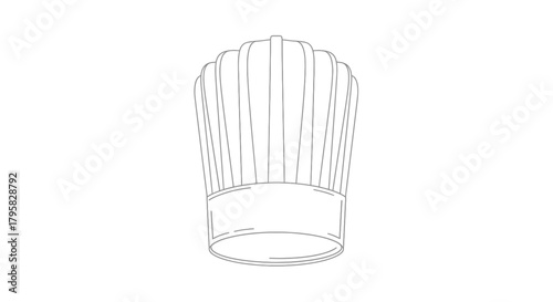Chef Hat Illustration, Food Art, Graphic Design, Minimalist Style, Digital Environment, Creative Concept