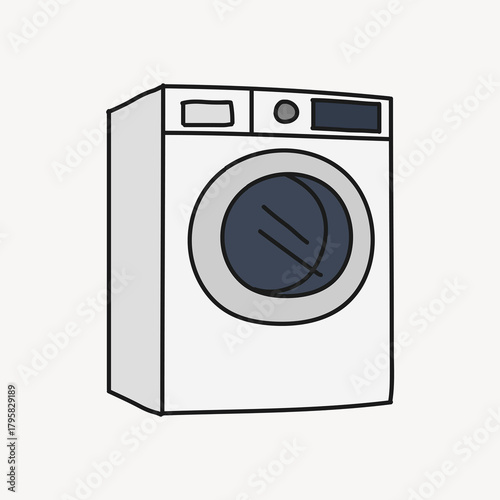 Clothes dryer cartoon illustration, laundry design