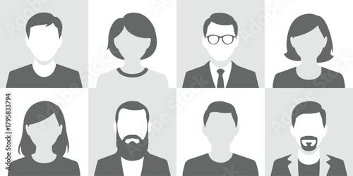 avatar pack eight vector user profile portraits for team listing