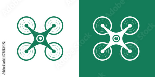 drone vector quadcopter symbol top view rotors circular motion rings