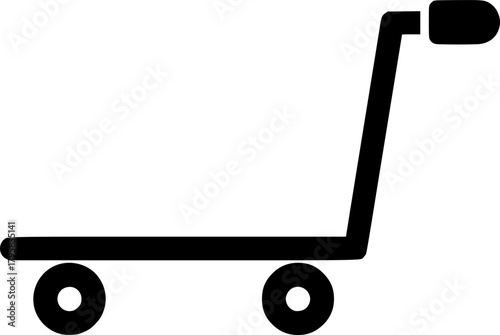 dolly flatbed glyph flat vector icon
