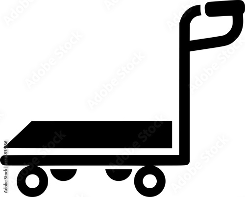 dolly flatbed glyph flat vector icon
