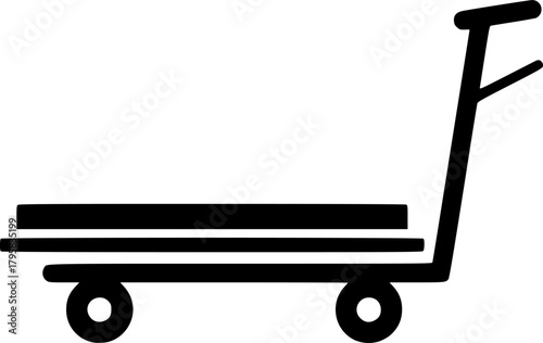 dolly flatbed glyph flat vector icon
