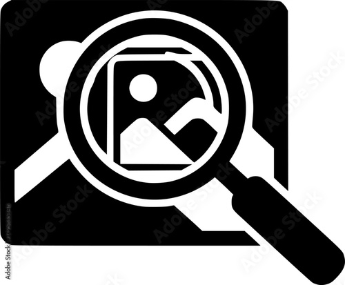 zoom in glyph vector flat icon
