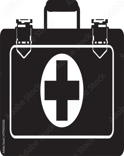 Silhouette of a first aid kit