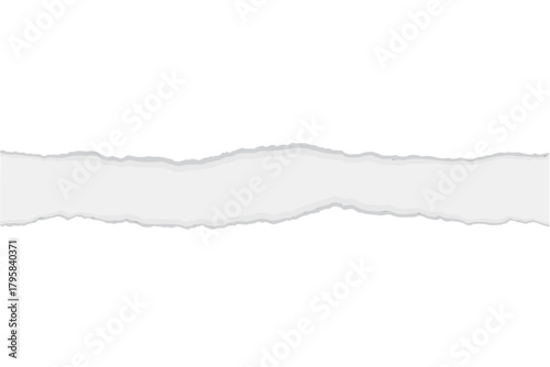 Teared Torn Page Paper Strip Horizontal