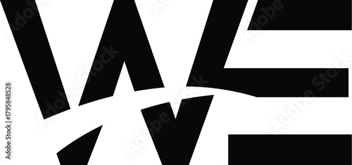 WE alphabet letter logo and monogram logo design