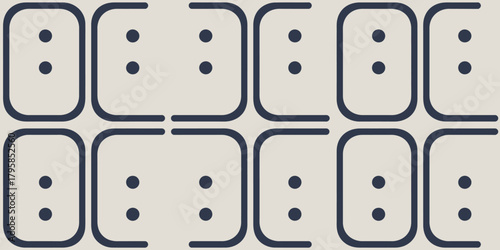 Pattern of repeating rounded rectangles with two dots inside in a grid arrangement on a light background