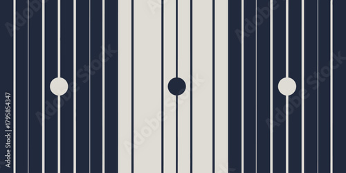 A pattern of alternating dark and light vertical lines with three circles placed along the center lines