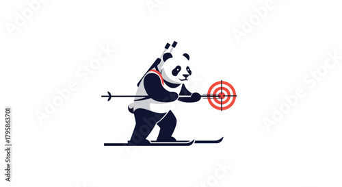 Panda biathlete