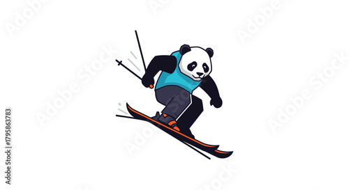 Skiing Panda