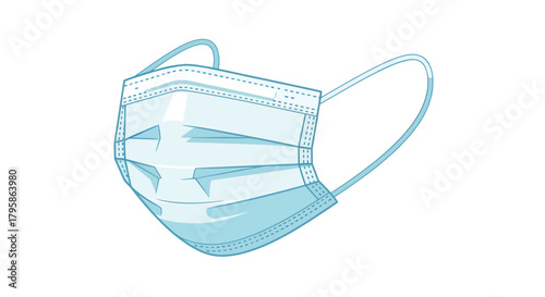 Blue surgical mask illustration