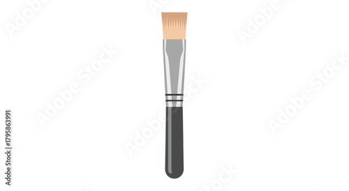 Flat foundation brush, gray handle